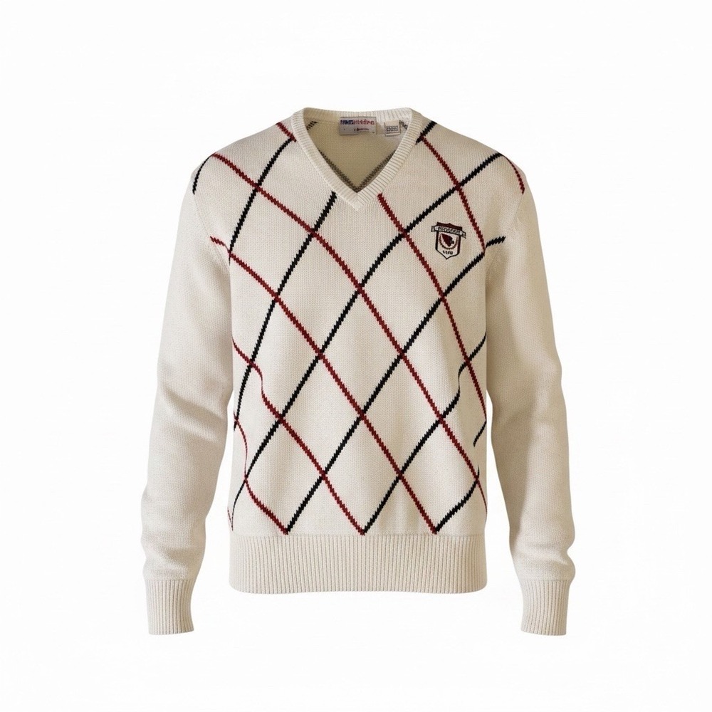Vintage NFL Pro Shop Phoenix Cardinals V-Neck Diamond Knit Sweater Sz L 90s